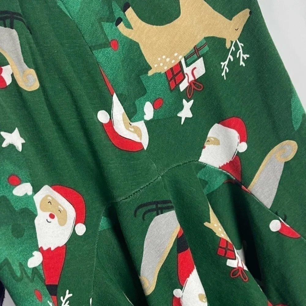 CARTER'S ADULT SANTA REINDEER HOLIDAY RED GREEN COTTON MATCHING PAJAMA PJ SET